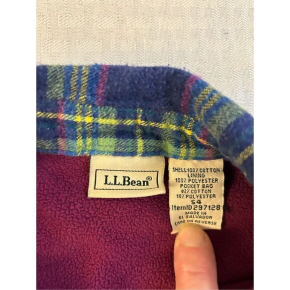 LL bean flannel fleece snap buttons girls size 4 rn#71341 - Picture 5 of 7